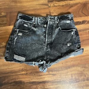 Womens Black High Waisted Shorts